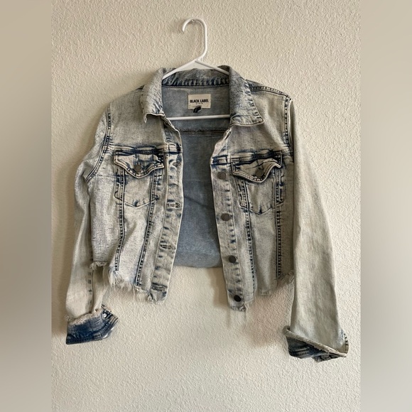 Black Label Women’s Denim distressed washed Jacket size M - Picture 1 of 9